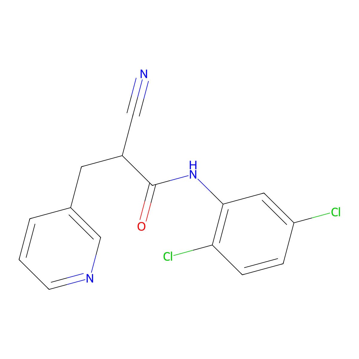 2-cyano-N-(2,5-dichlorophenyl)-3-pyridin-3-ylpropanamide molecular structure, CAS 505065-31-6