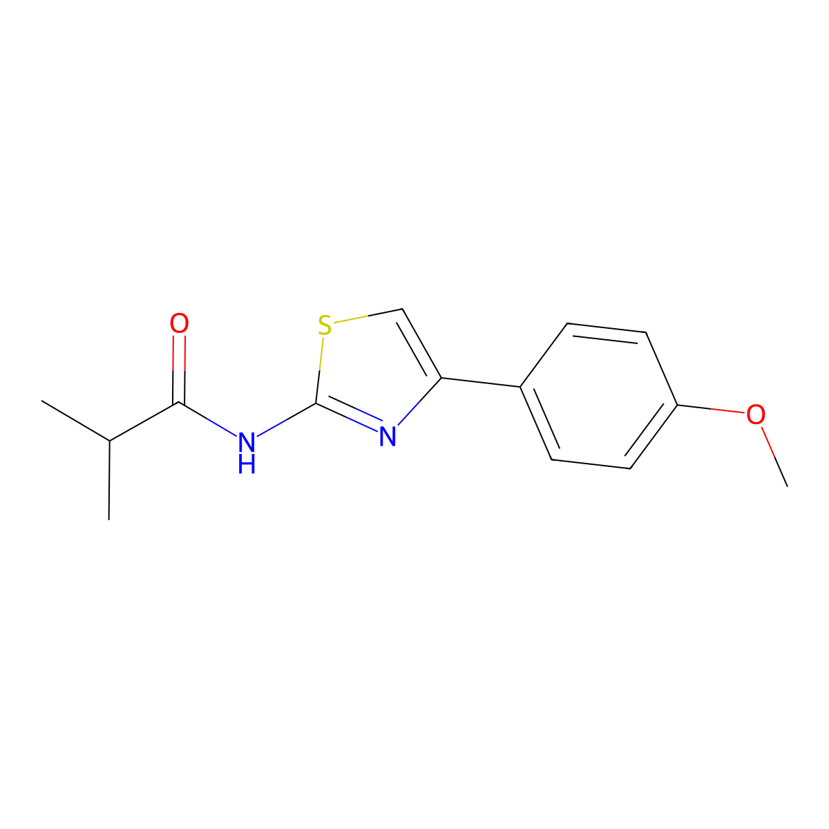 N-[4-(4-methoxyphenyl)-1,3-thiazol-2-yl]-2-methylpropanamide molecular structure, CAS 505065-86-1