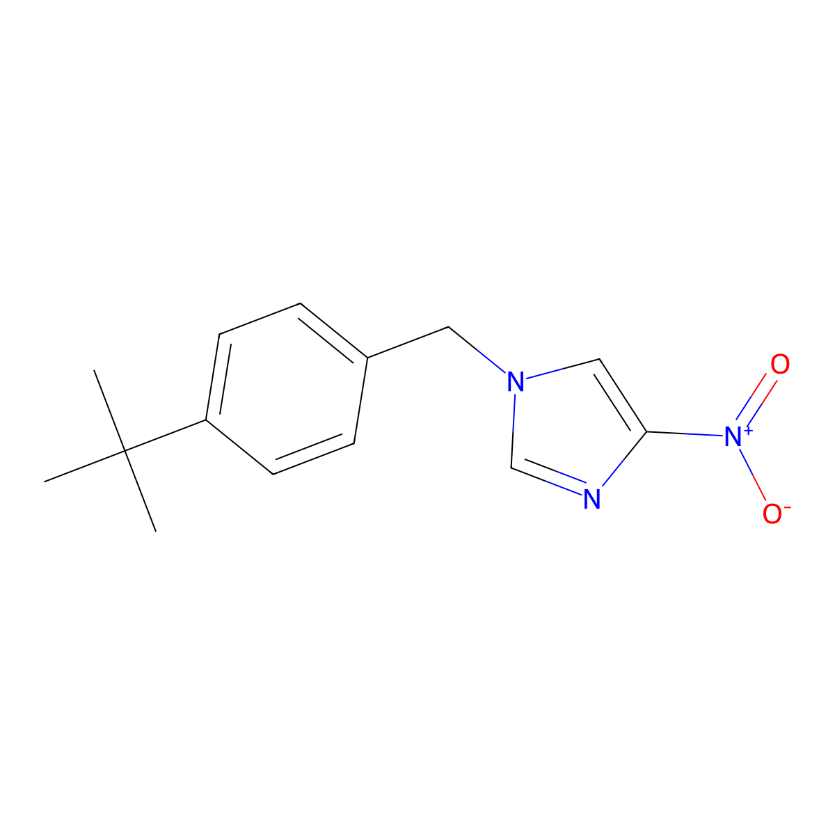 1-[4-(tert-butyl)benzyl]-4-nitro-1H-imidazole molecular structure, CAS 505066-01-3