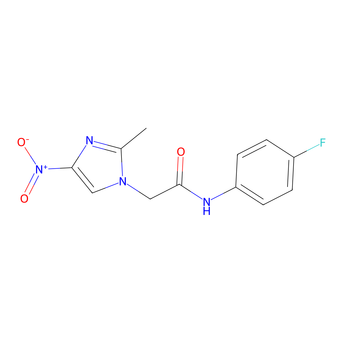 N-(4-Fluorophenyl)-2-(2-methyl-4-nitro-1H-imidazol-1-yl)acetamide molecular structure, CAS 505066-06-8