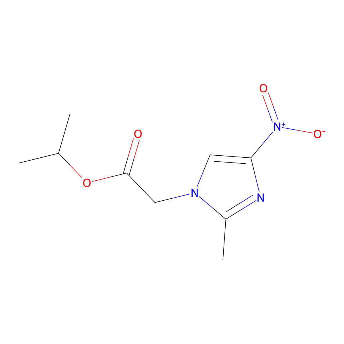 isopropyl 2-(2-methyl-4-nitro-1H-imidazol-1-yl)acetate molecular structure, CAS 505066-07-9