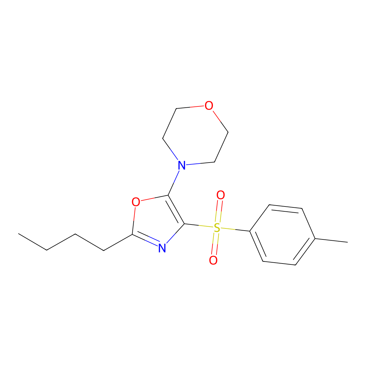 4-[2-Butyl-4-(4-methylphenyl)sulfonyl-1,3-oxazol-5-yl]morpholine molecular structure, CAS 505066-44-4