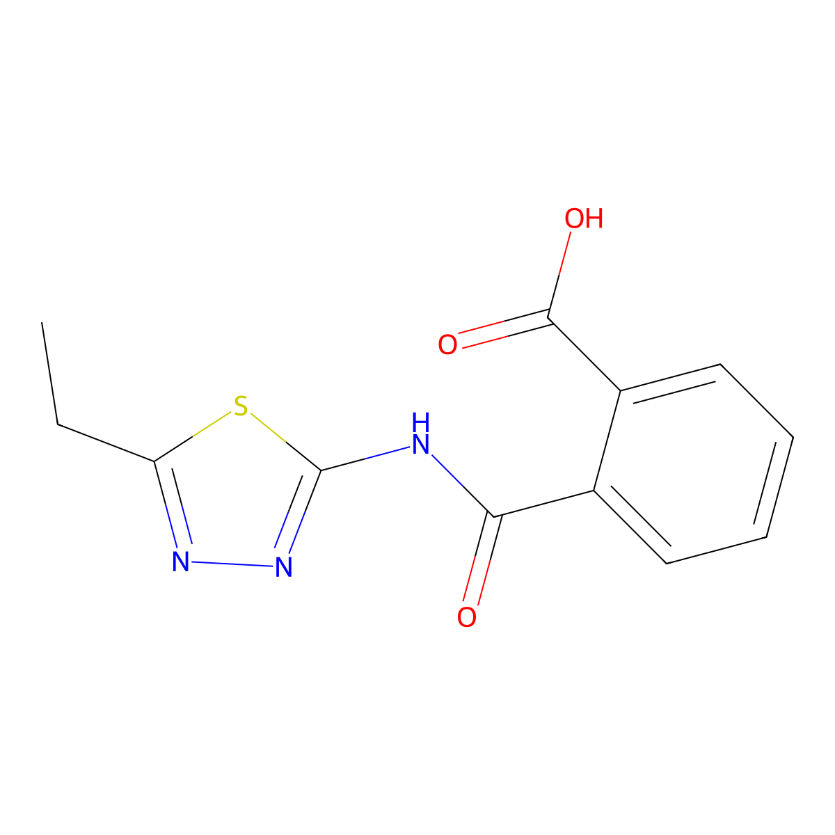 2-[(5-Ethyl-1,3,4-thiadiazol-2-yl)carbamoyl]benzoic acid molecular structure, CAS 505067-53-8