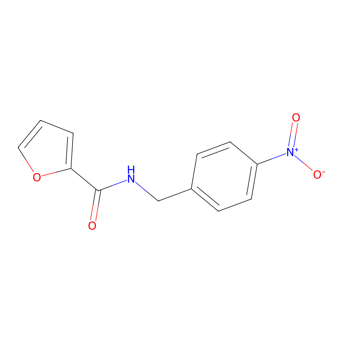 2-furyl-N-[(4-nitrophenyl)methyl]carboxamide molecular structure, CAS 505067-55-0