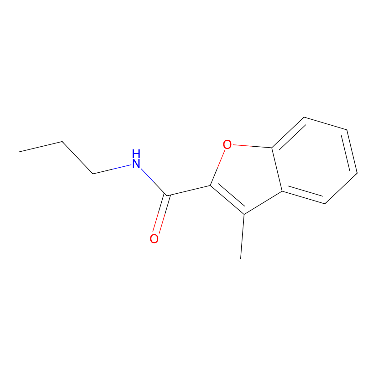 3-Methyl-N-propyl-1-benzofuran-2-carboxamide molecular structure, CAS 505067-64-1