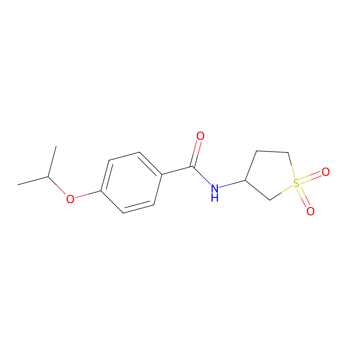 N-(1,1-dioxothiolan-3-yl)-4-propan-2-yloxybenzamide molecular structure, CAS 505067-65-2