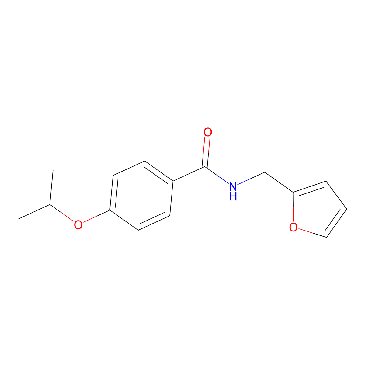 N-(furan-2-ylmethyl)-4-propan-2-yloxybenzamide molecular structure, CAS 505067-67-4