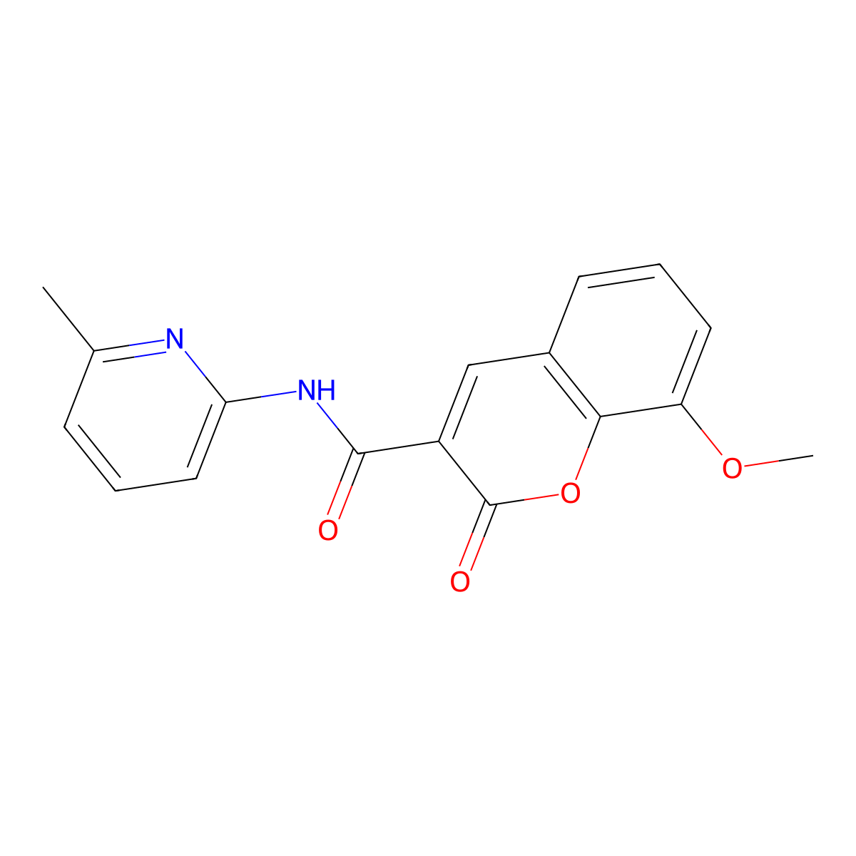 8-methoxy-N-(6-methylpyridin-2-yl)-2-oxo-2H-chromene-3-carboxamide molecular structure, CAS 505067-77-6