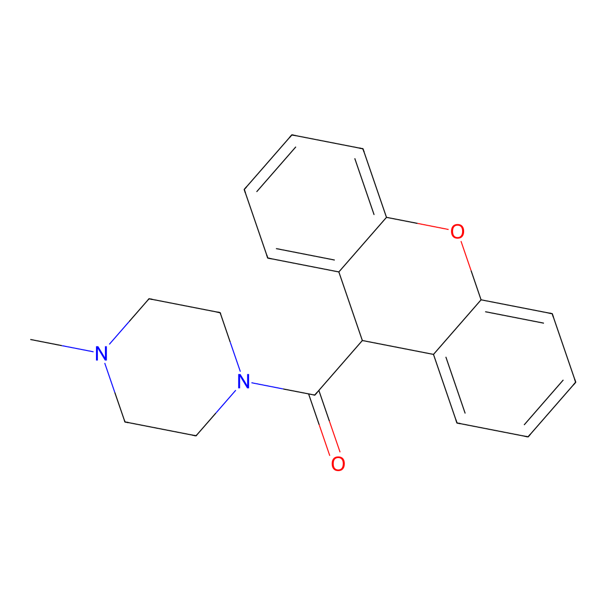 (4-methylpiperazin-1-yl)-(9H-xanthen-9-yl)methanone molecular structure, CAS 50507-10-3