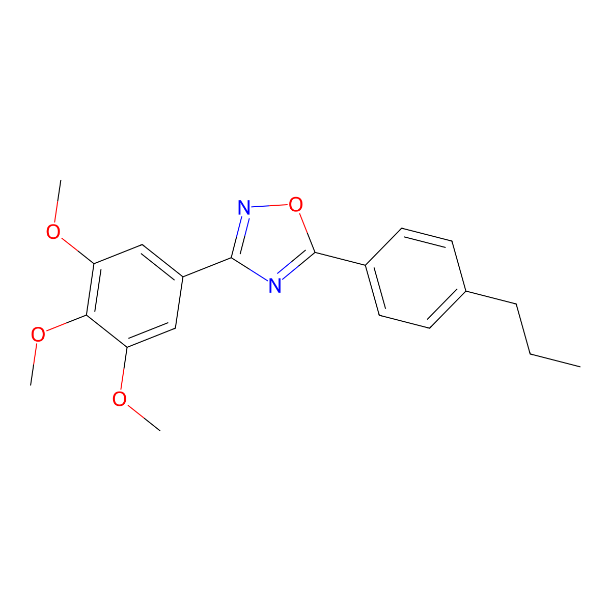 5-(4-Propylphenyl)-3-(3,4,5-trimethoxyphenyl)-1,2,4-oxadiazole molecular structure, CAS 505070-27-9