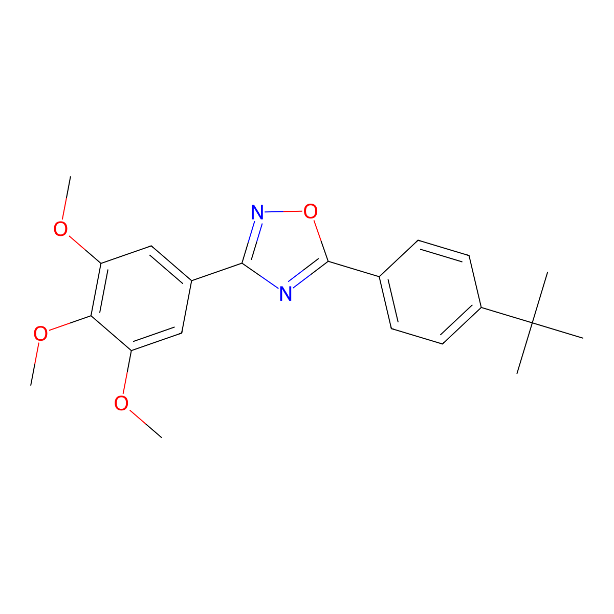 5-(4-Tert-butylphenyl)-3-(3,4,5-trimethoxyphenyl)-1,2,4-oxadiazole molecular structure, CAS 505070-28-0