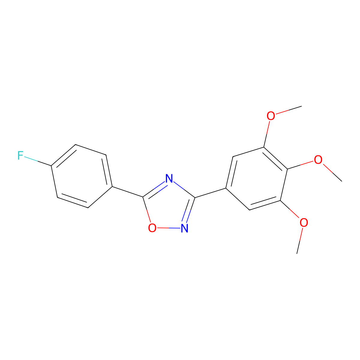 5-(4-Fluorophenyl)-3-(3,4,5-trimethoxyphenyl)-1,2,4-oxadiazole molecular structure, CAS 505070-30-4