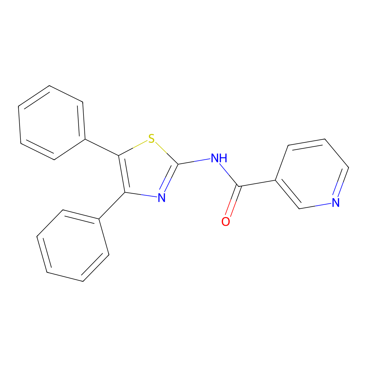 N-(4,5-diphenyl-1,3-thiazol-2-yl)pyridine-3-carboxamide molecular structure, CAS 505070-35-9