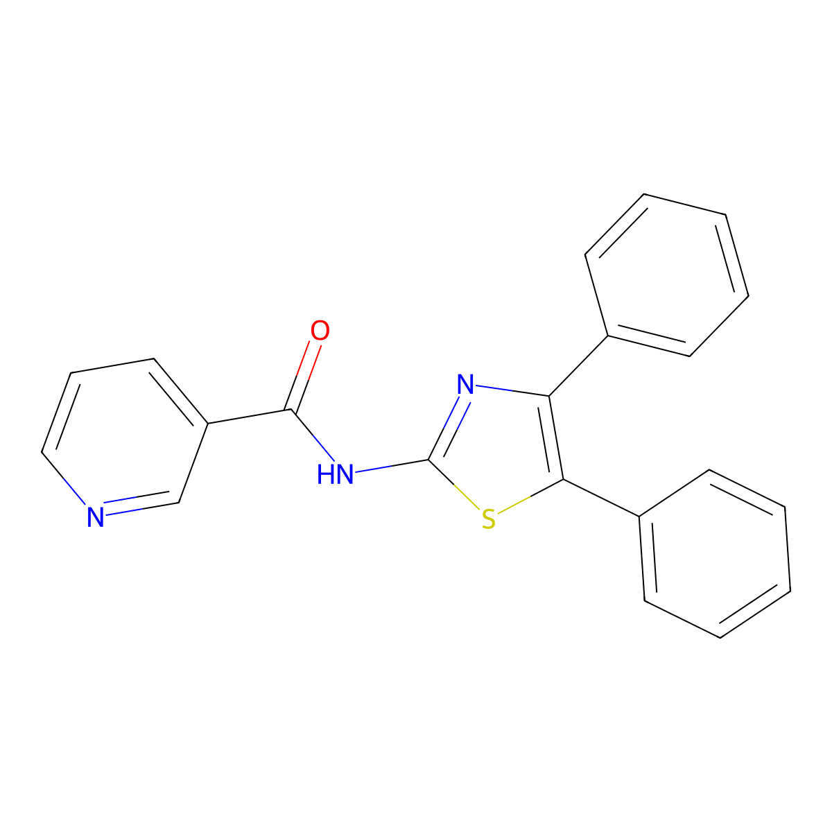 N-(4,5-diphenyl-1,3-thiazol-2-yl)pyridine-3-carboxamide molecular structure, CAS 505070-35-9