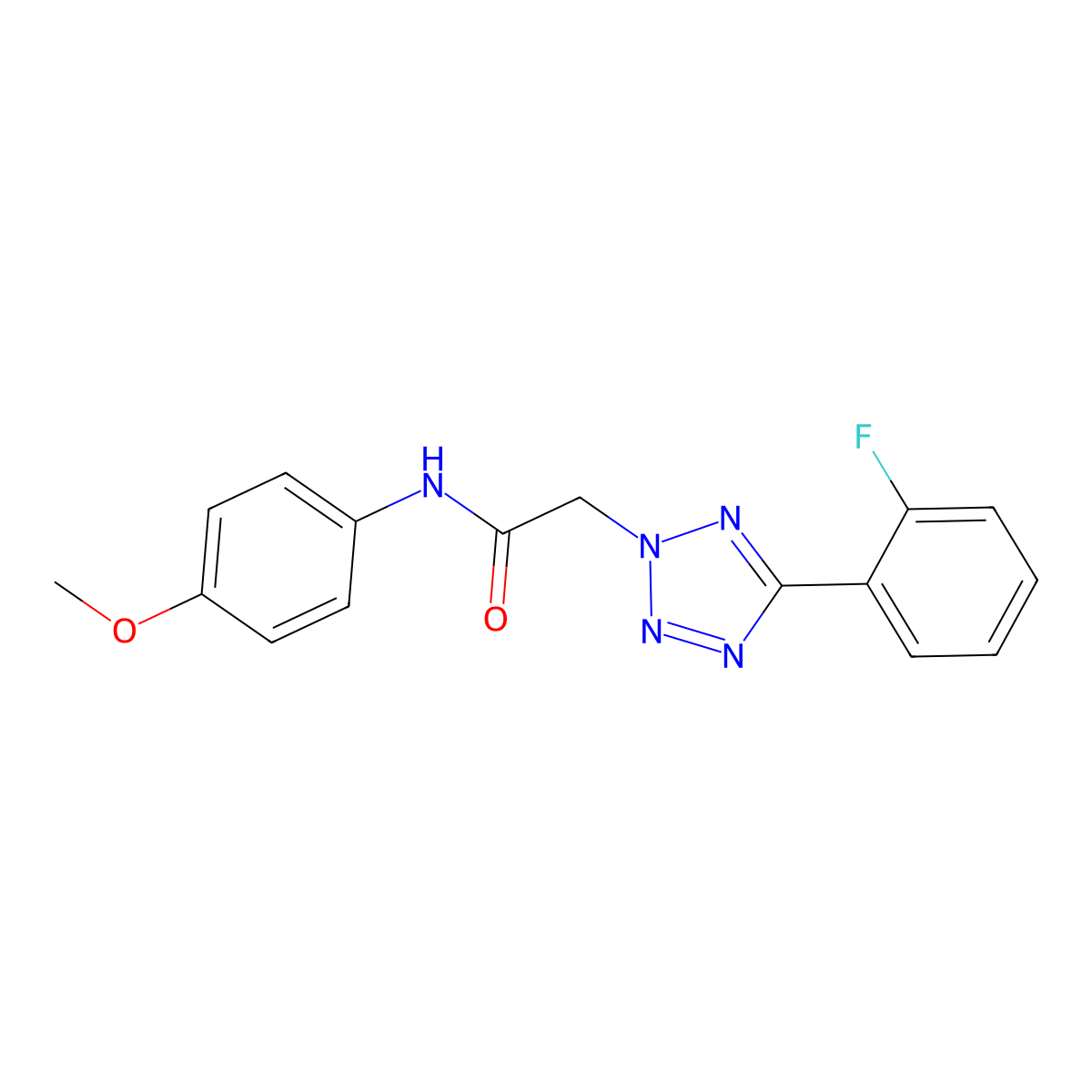 2-[5-(2-fluorophenyl)-2H-tetrazol-2-yl]-N-(4-methoxyphenyl)acetamide molecular structure, CAS 505071-91-0