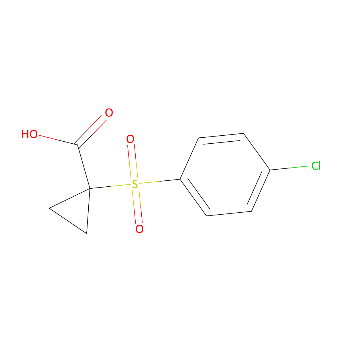 1-(4-Chlorobenzenesulfonyl)cyclopropane-1-carboxylic acid molecular structure, CAS 505071-92-1