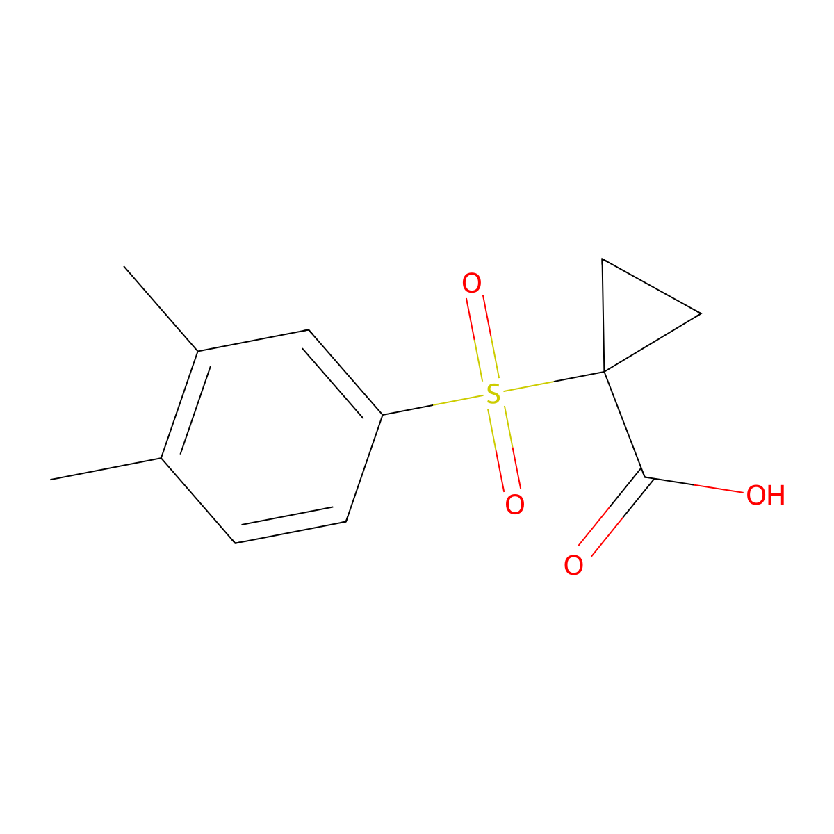 1-(3,4-Dimethyl-benzenesulfonyl)-cyclopropane-carboxylic acid molecular structure, CAS 505071-93-2