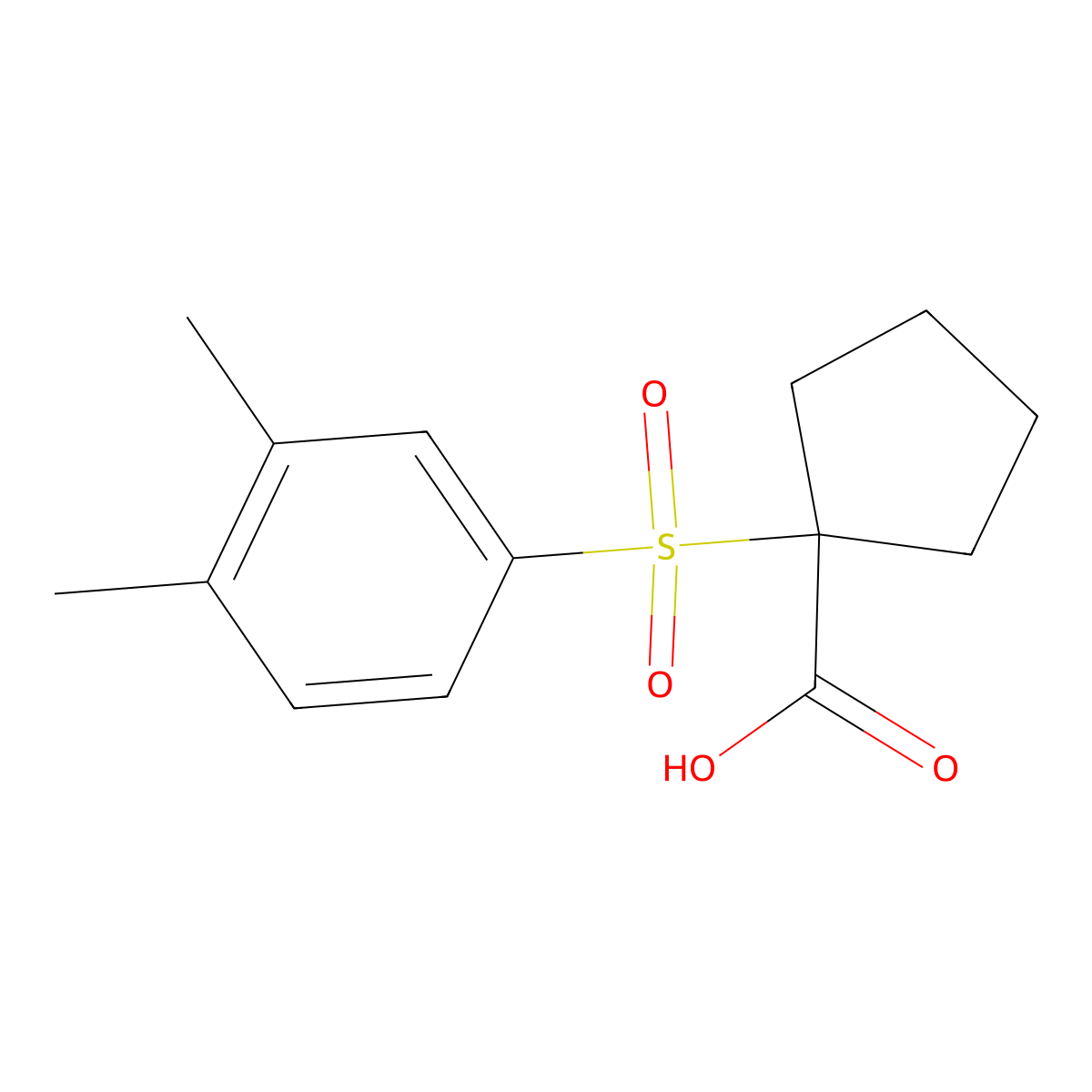 1-(3,4-Dimethyl-benzenesulfonyl)-cyclopentanecarboxylic acid molecular structure, CAS 505071-94-3