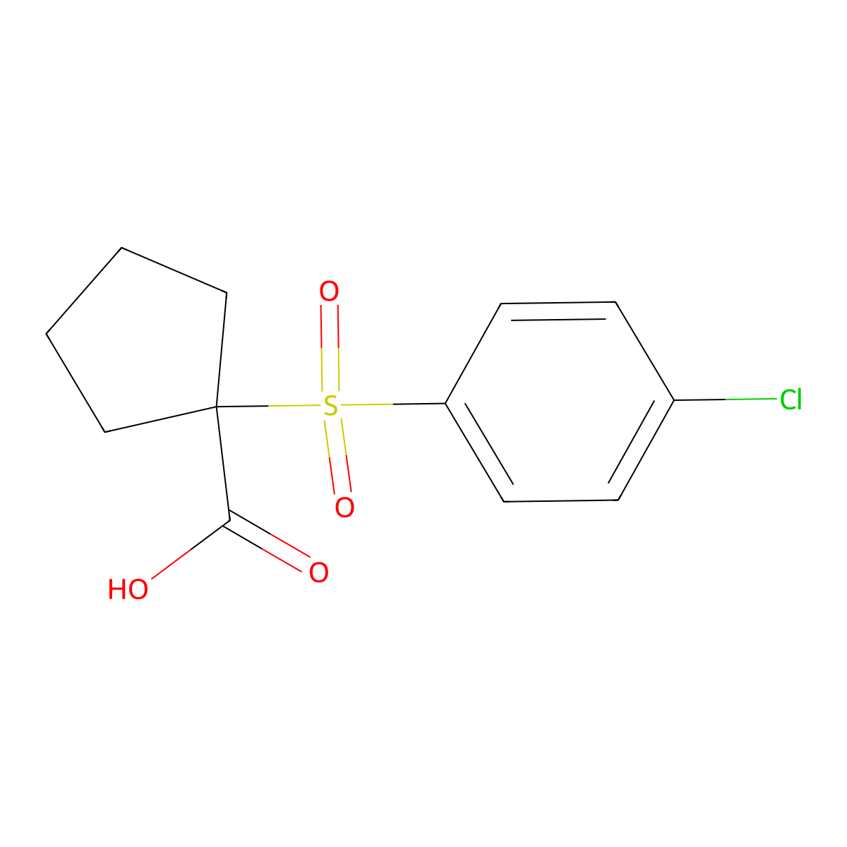 1-(4-Chloro-benzenesulfonyl)-cyclopentane-carboxylic acid molecular structure, CAS 505071-95-4