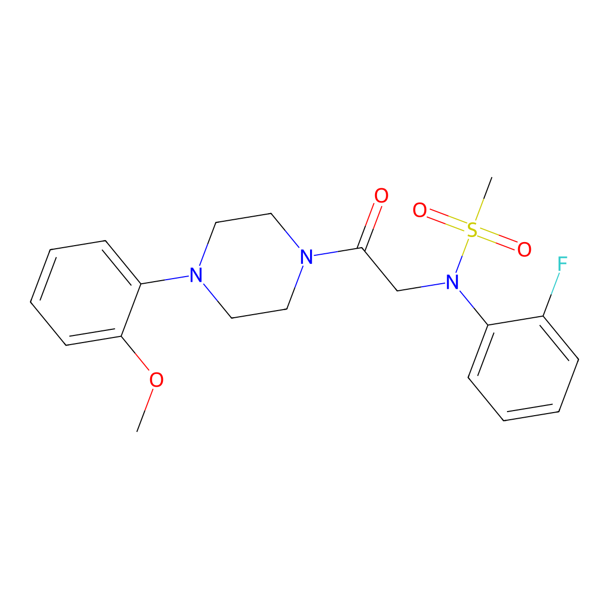 N-(2-fluorophenyl)-N-[2-[4-(2-methoxyphenyl)piperazin-1-yl]-2-oxoethyl]methanesulfonamide molecular structure, CAS 505072-09-3