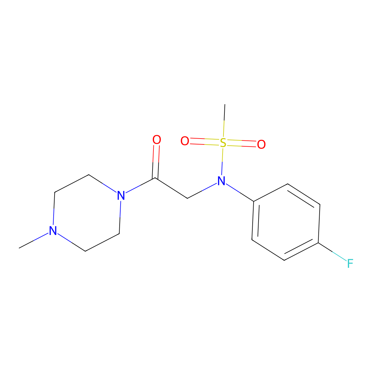 N-(4-fluorophenyl)-N-[2-(4-methylpiperazin-1-yl)-2-oxoethyl]methanesulfonamide molecular structure, CAS 505072-17-3