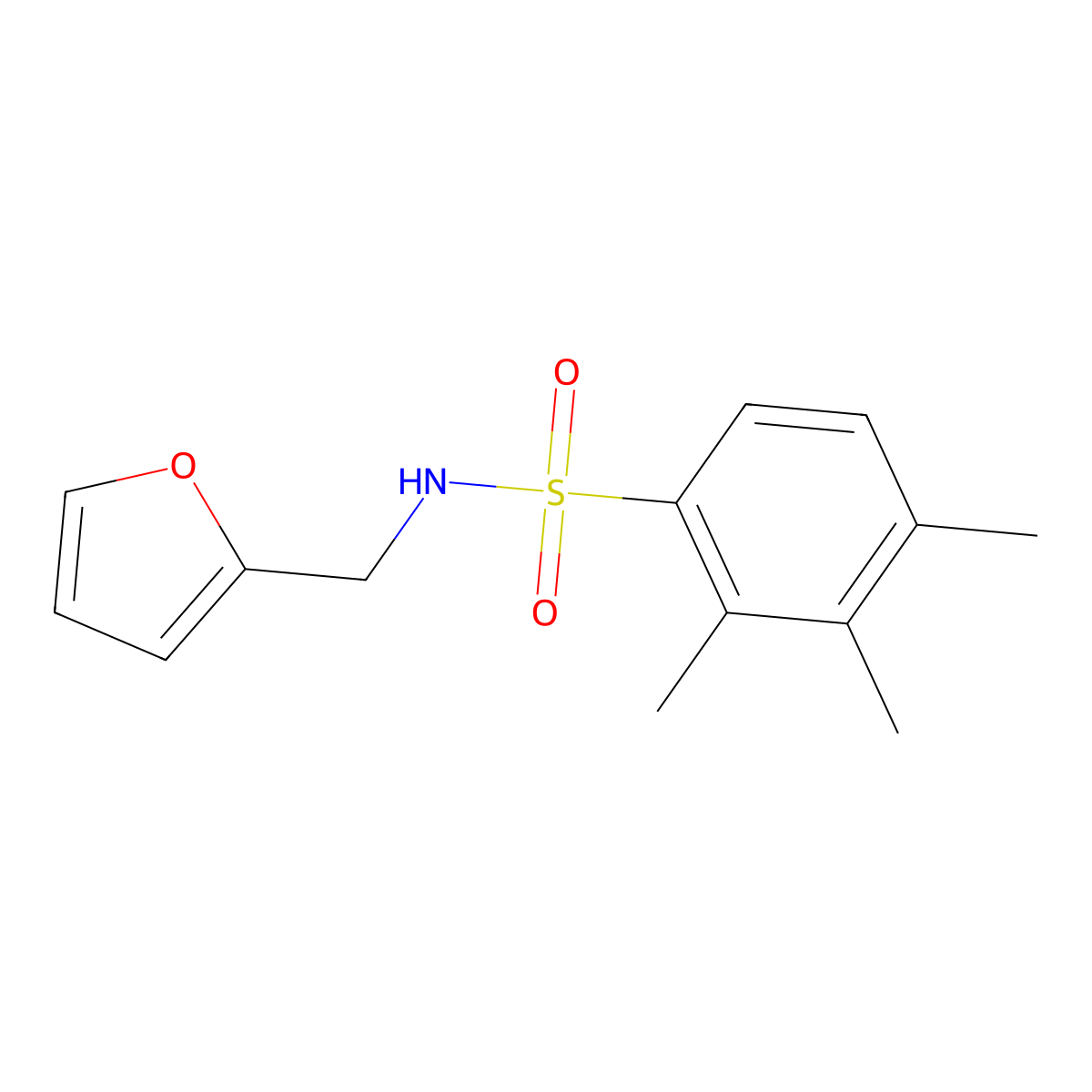 N-(furan-2-ylmethyl)-2,3,4-trimethylbenzenesulfonamide molecular structure, CAS 505078-62-6