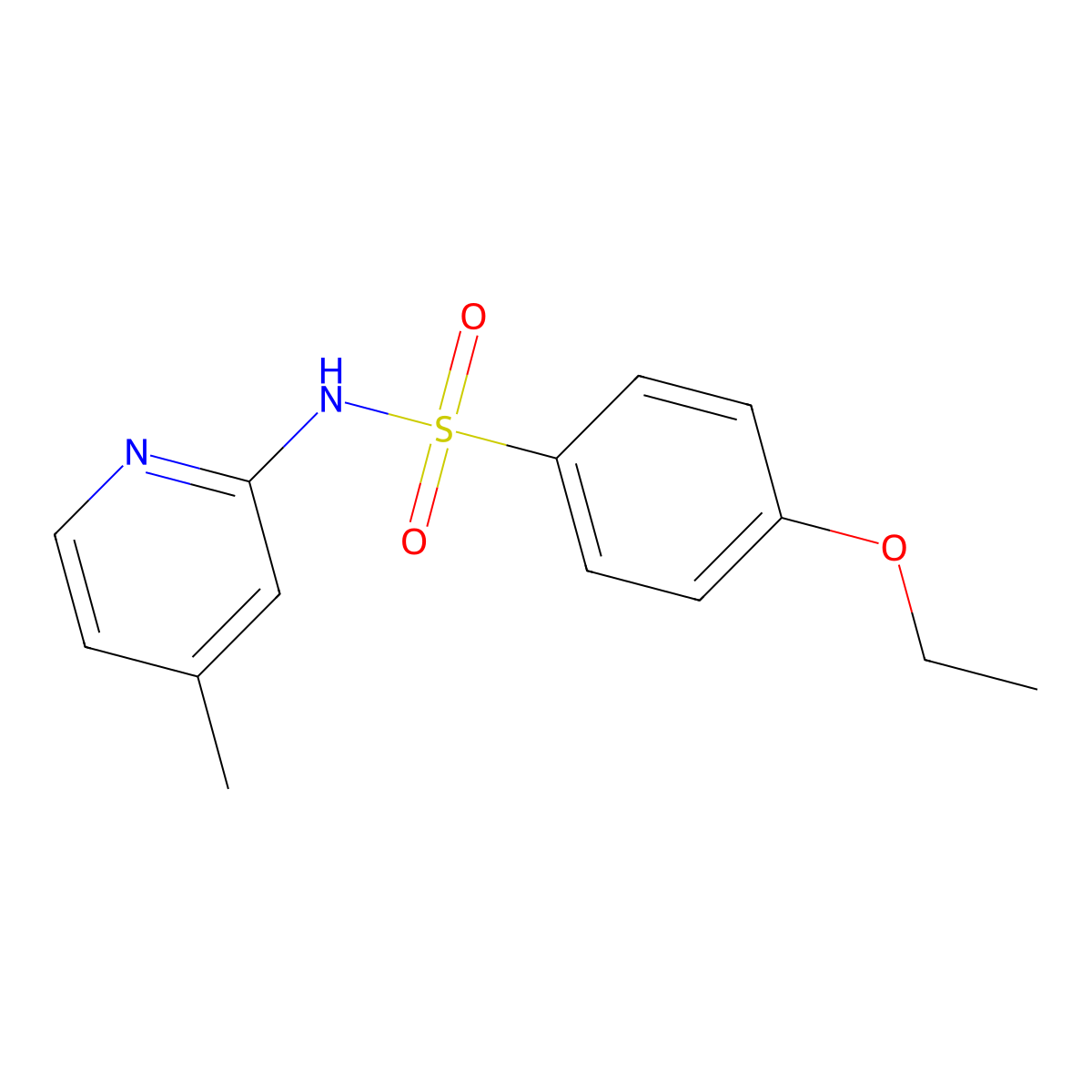 4-ethoxy-N-(4-methylpyridin-2-yl)benzenesulfonamide molecular structure, CAS 505078-64-8