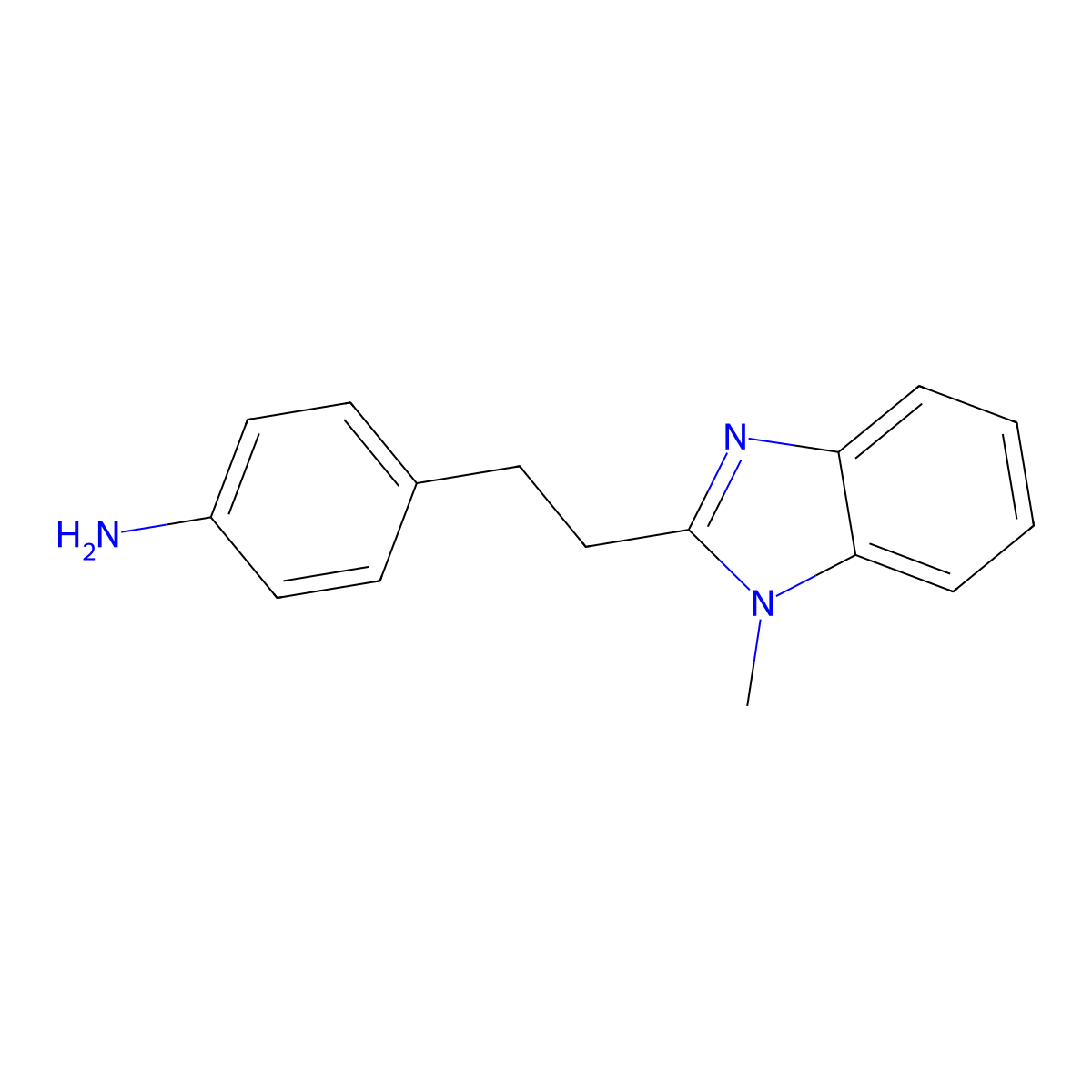 4-[2-(1-Methyl-1H-benzoimidazol-2-yl)-ethyl]-phenylamine molecular structure, CAS 505078-81-9