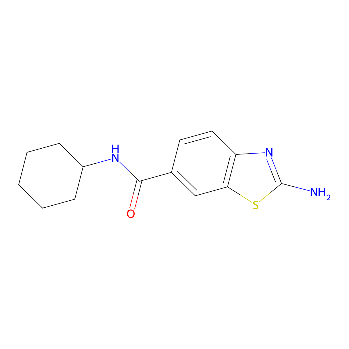 2-Amino-N-cyclohexylbenzo[d]thiazole-6-carboxamide molecular structure, CAS 505078-84-2