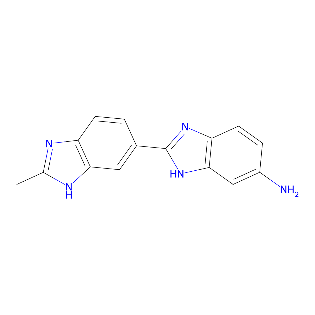 2'-Methyl-1H,1'H-[2,5']bibenzoimidazolyl-5-ylamine molecular structure, CAS 505078-87-5
