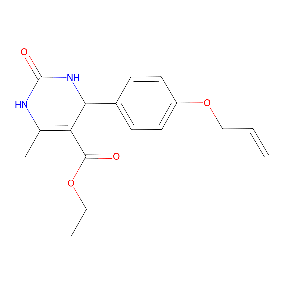 Ethyl 6-methyl-2-oxo-4-[4-(prop-2-en-1-yloxy)phenyl]-1,2,3,4-tetrahydropyrimidine-5-carboxylate molecular structure, CAS 505079-67-4
