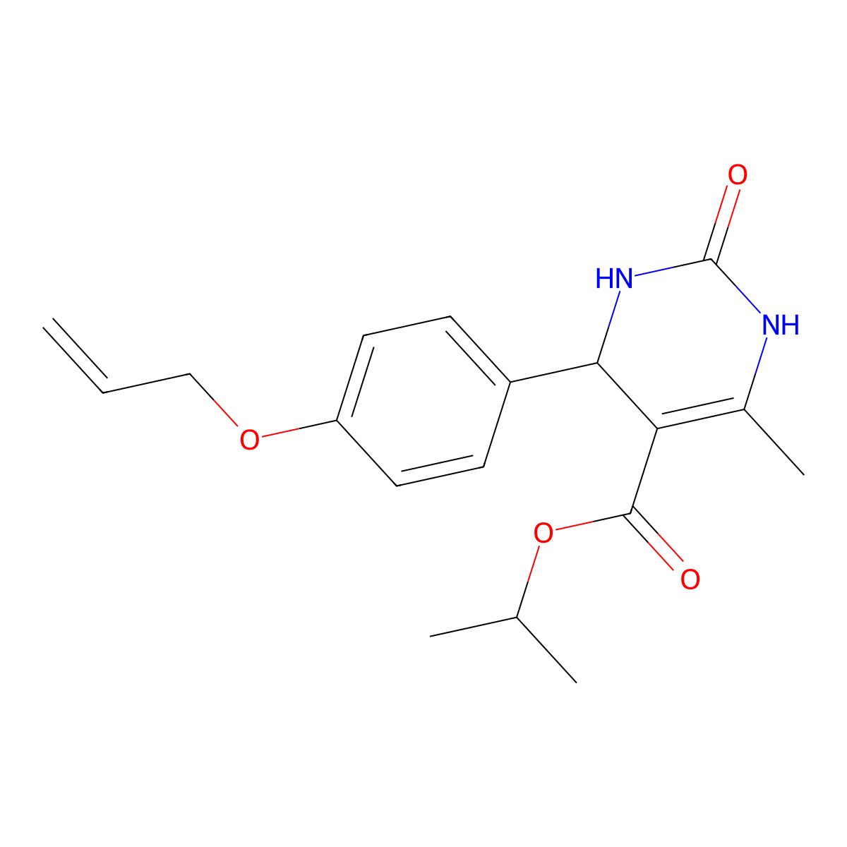 Propan-2-yl 6-methyl-2-oxo-4-[4-(prop-2-en-1-yloxy)phenyl]-1,2,3,4-tetrahydropyrimidine-5-carboxylate molecular structure, CAS 505079-71-0