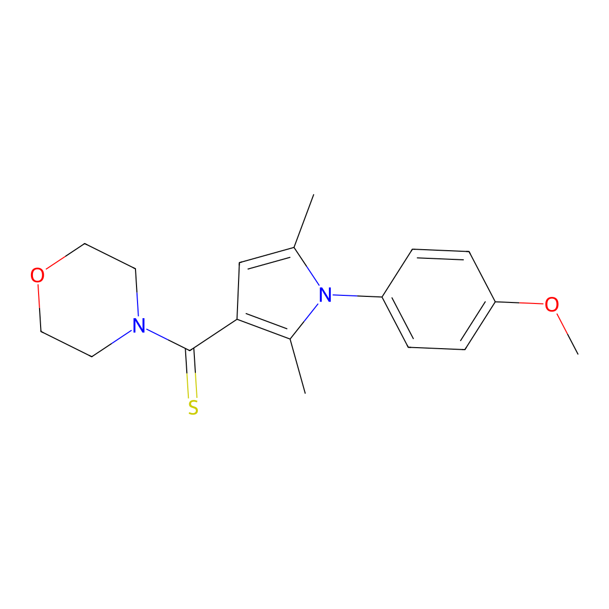 [1-(4-Methoxyphenyl)-2,5-dimethylpyrrol-3-yl]-morpholin-4-ylmethanethione molecular structure, CAS 505079-91-4