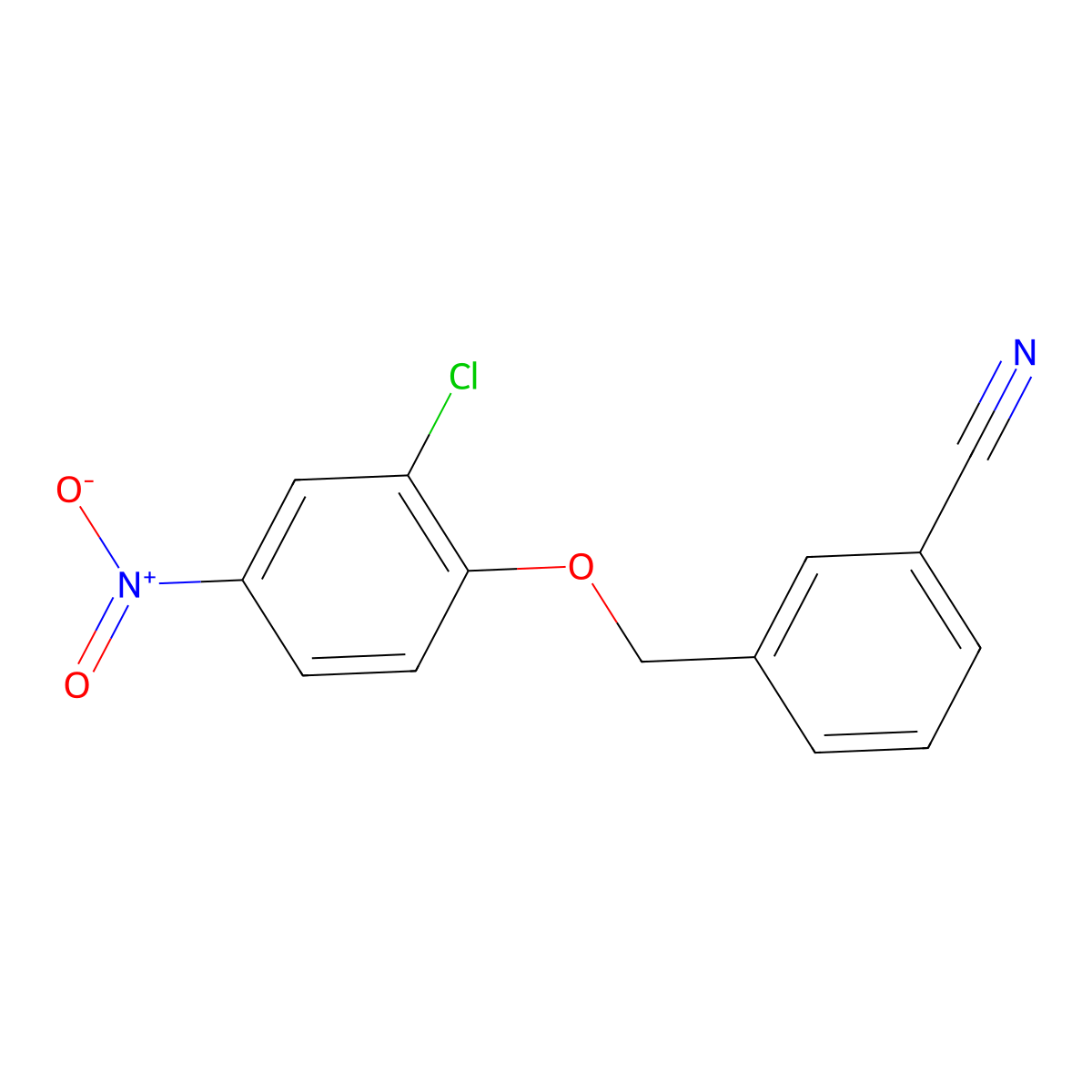 3-((2-Chloro-4-nitrophenoxy)methyl)benzonitrile molecular structure, CAS 50508-56-0