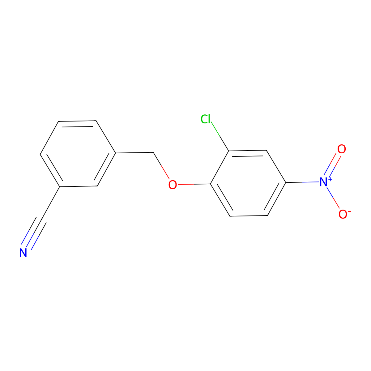 3-((2-Chloro-4-nitrophenoxy)methyl)benzonitrile molecular structure, CAS 50508-56-0