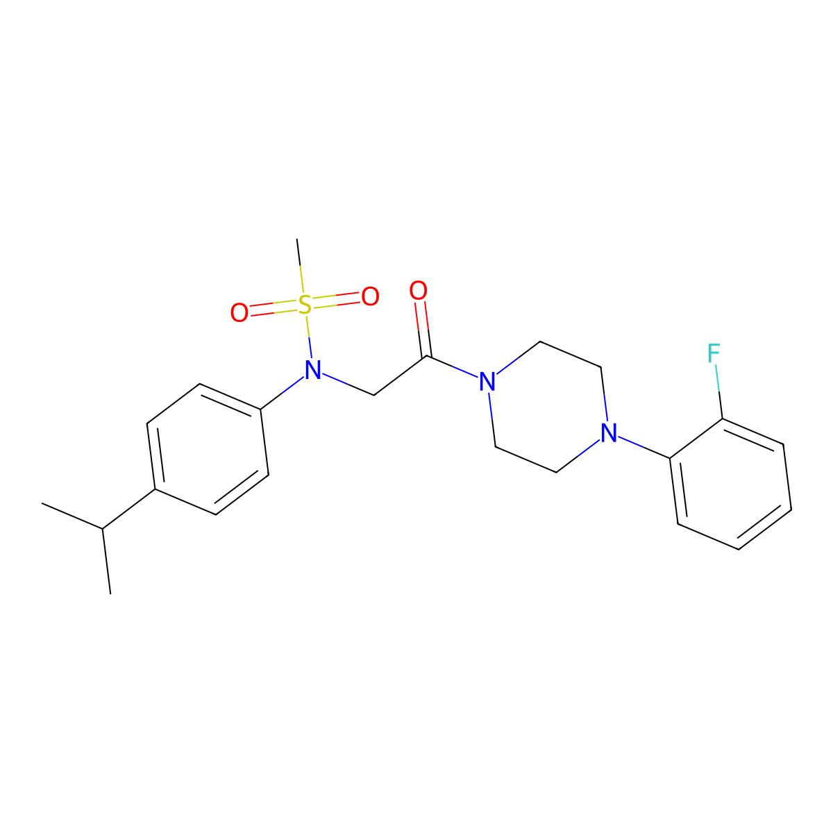 N-[2-[4-(2-fluorophenyl)piperazin-1-yl]-2-oxoethyl]-N-(4-propan-2-ylphenyl)methanesulfonamide molecular structure, CAS 505080-03-5
