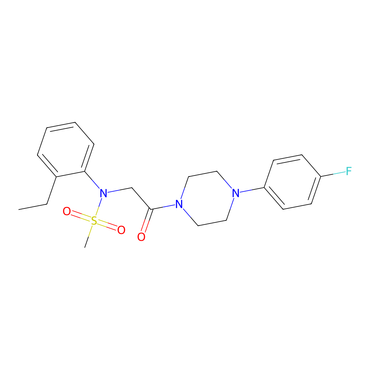 N-(2-ethylphenyl)-N-[2-[4-(4-fluorophenyl)piperazin-1-yl]-2-oxoethyl]methanesulfonamide molecular structure, CAS 505080-08-0