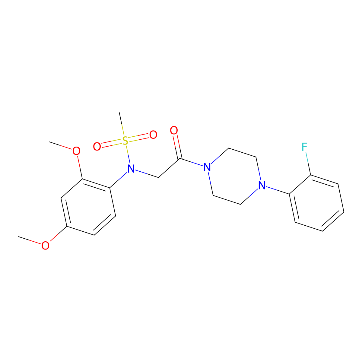 N-(2,4-dimethoxyphenyl)-N-{2-[4-(2-fluorophenyl)piperazin-1-yl]-2-oxoethyl}methanesulfonamide molecular structure, CAS 505080-11-5