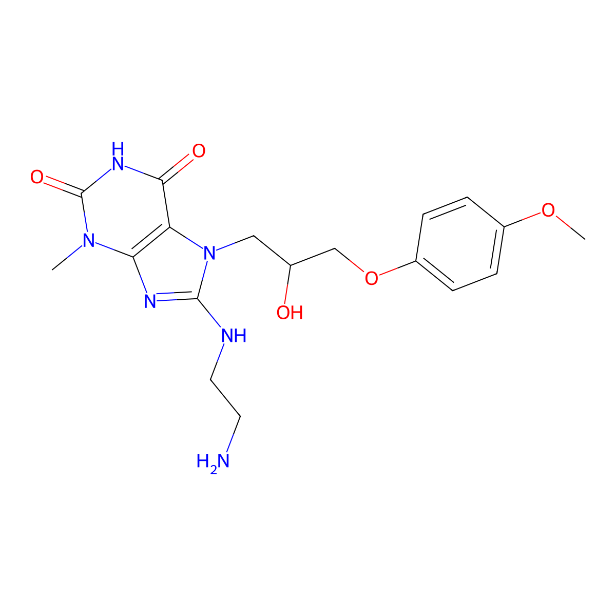 8-(2-Aminoethylamino)-7-[2-hydroxy-3-(4-methoxyphenoxy)propyl]-3-methylpurine-2,6-dione molecular structure, CAS 505081-12-9