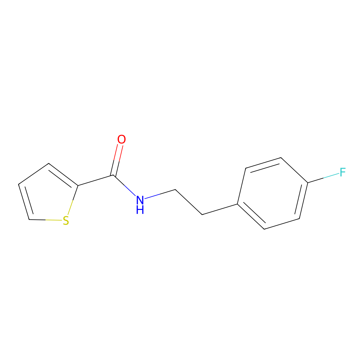 N-[2-(4-fluorophenyl)ethyl]thiophene-2-carboxamide molecular structure, CAS 505081-27-6
