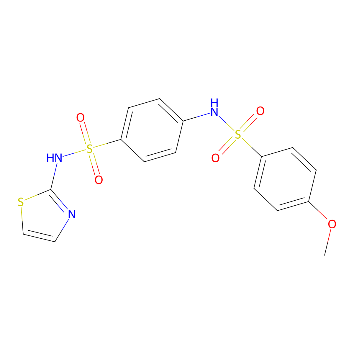4-[(4-methoxyphenyl)sulfonylamino]-N-(1,3-thiazol-2-yl)benzenesulfonamide molecular structure, CAS 505081-30-1