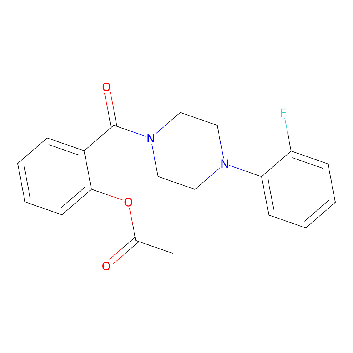 2-{[4-(2-Fluorophenyl)piperazinyl]carbonyl}phenyl acetate molecular structure, CAS 505081-40-3