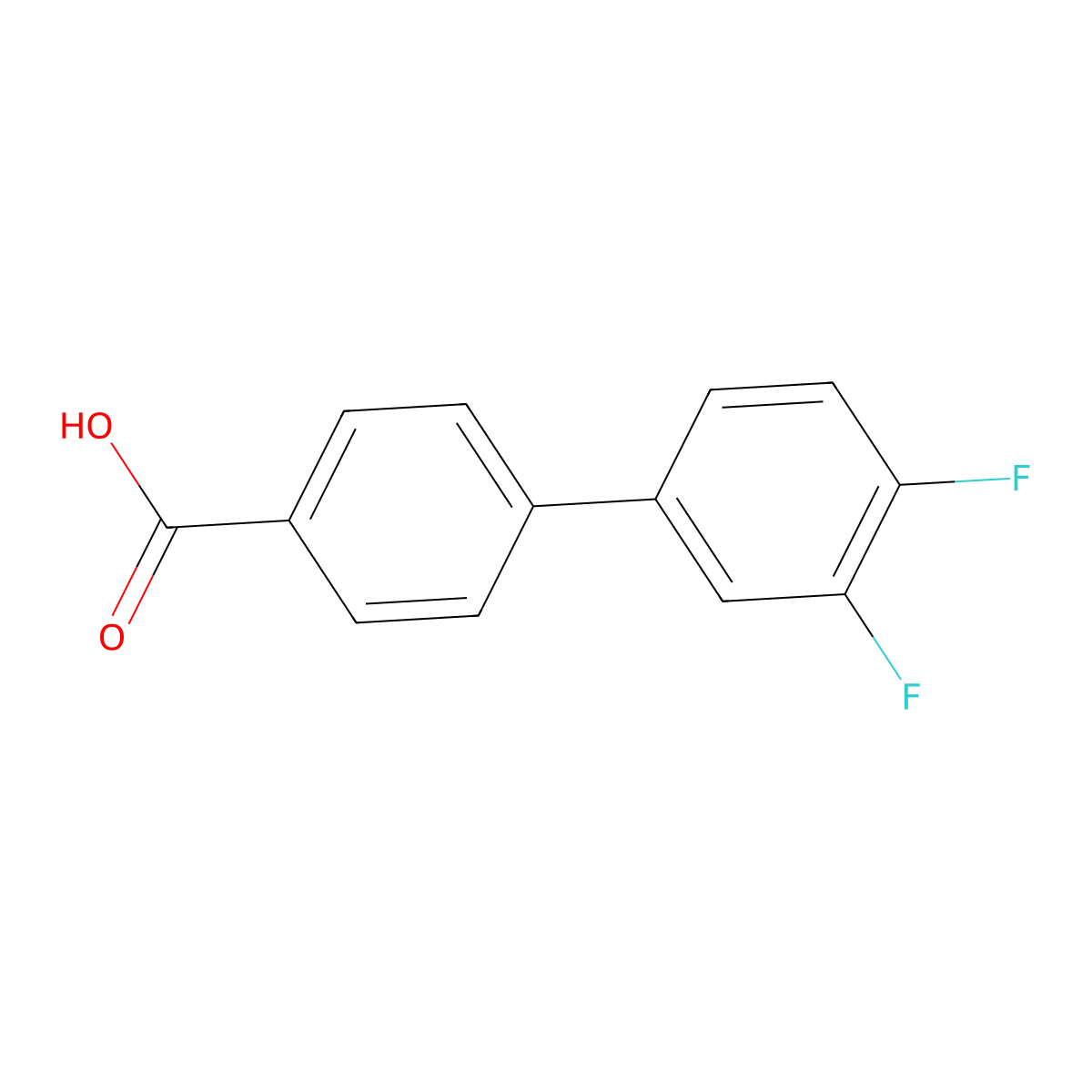 3',4'-Difluorobiphenyl-4-carboxylic acid molecular structure, CAS 505082-81-5