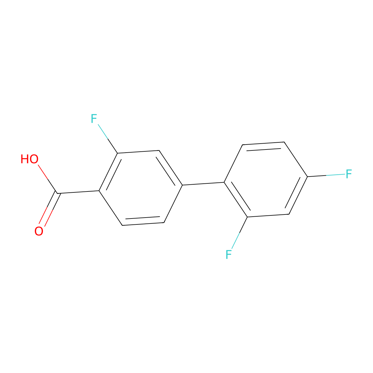 4-(2,4-Difluorophenyl)-2-fluorobenzoic acid molecular structure, CAS 505082-86-0