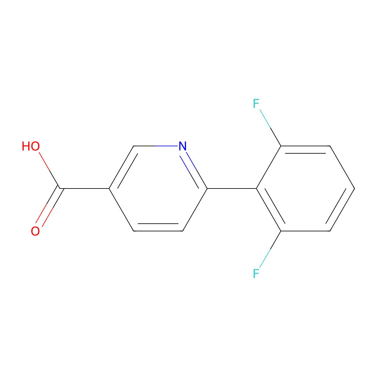 6-(2,6-Difluorophenyl)pyridine-3-carboxylic acid molecular structure, CAS 505082-96-2