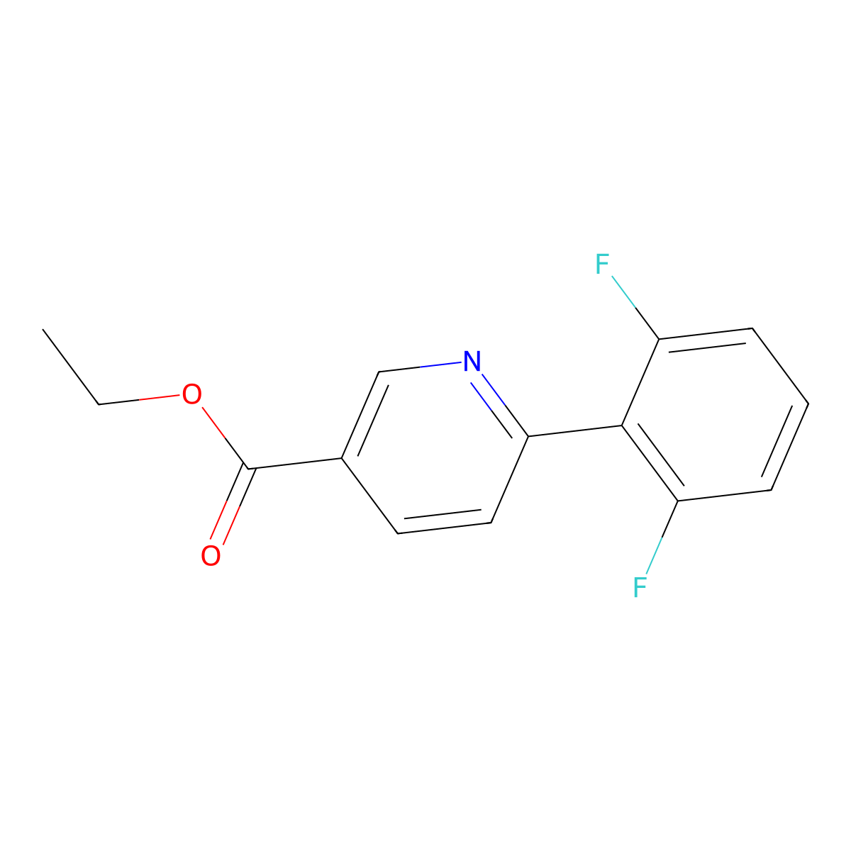 Ethyl 6-(2,6-difluorophenyl)-3-pyridinecarboxylate molecular structure, CAS 505082-97-3