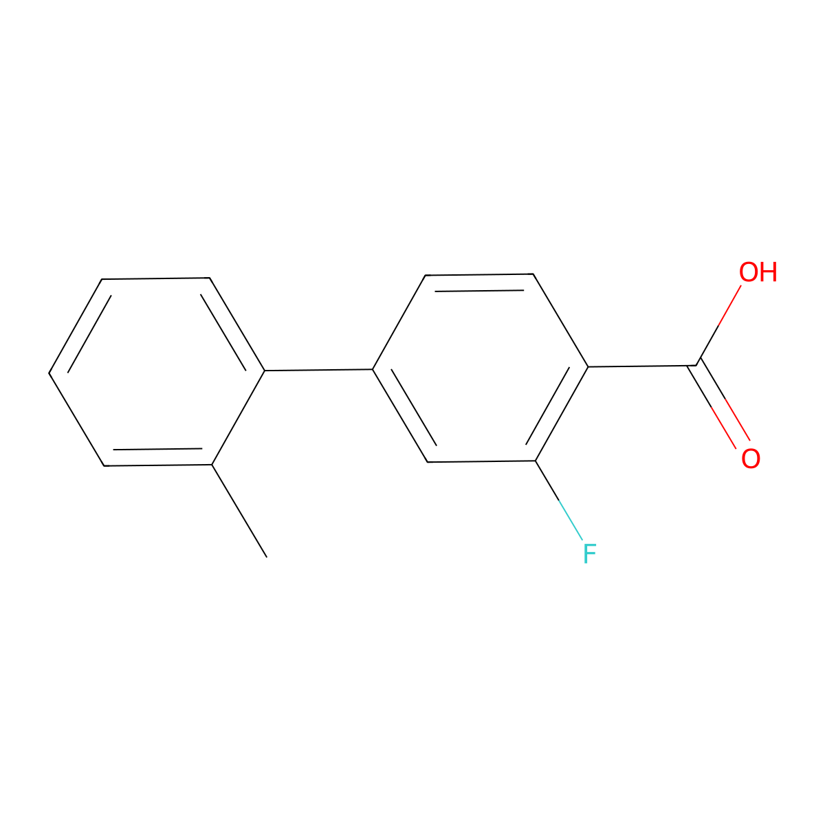2-Fluoro-4-(2-methylphenyl)benzoic acid molecular structure, CAS 505082-98-4