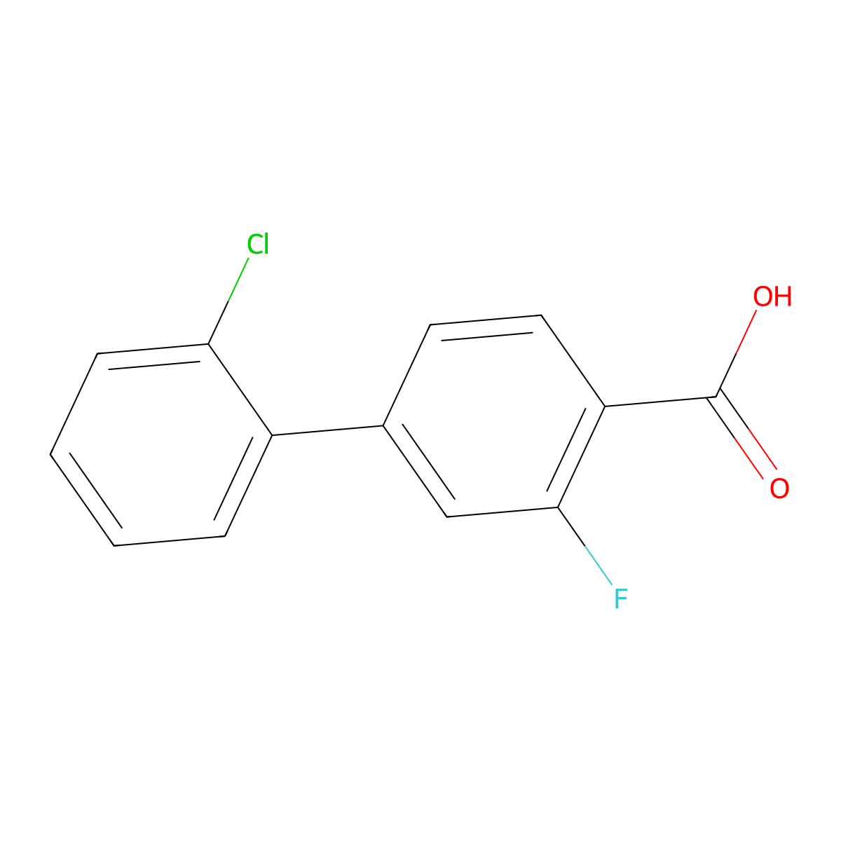 4-(2-Chlorophenyl)-2-fluorobenzoic acid molecular structure, CAS 505082-99-5