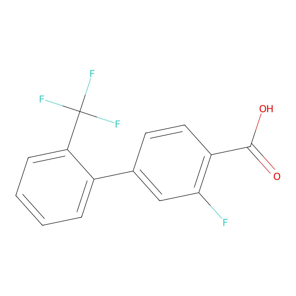 2-Fluoro-4-(2-trifluoromethylphenyl)benzoic acid molecular structure, CAS 505083-00-1