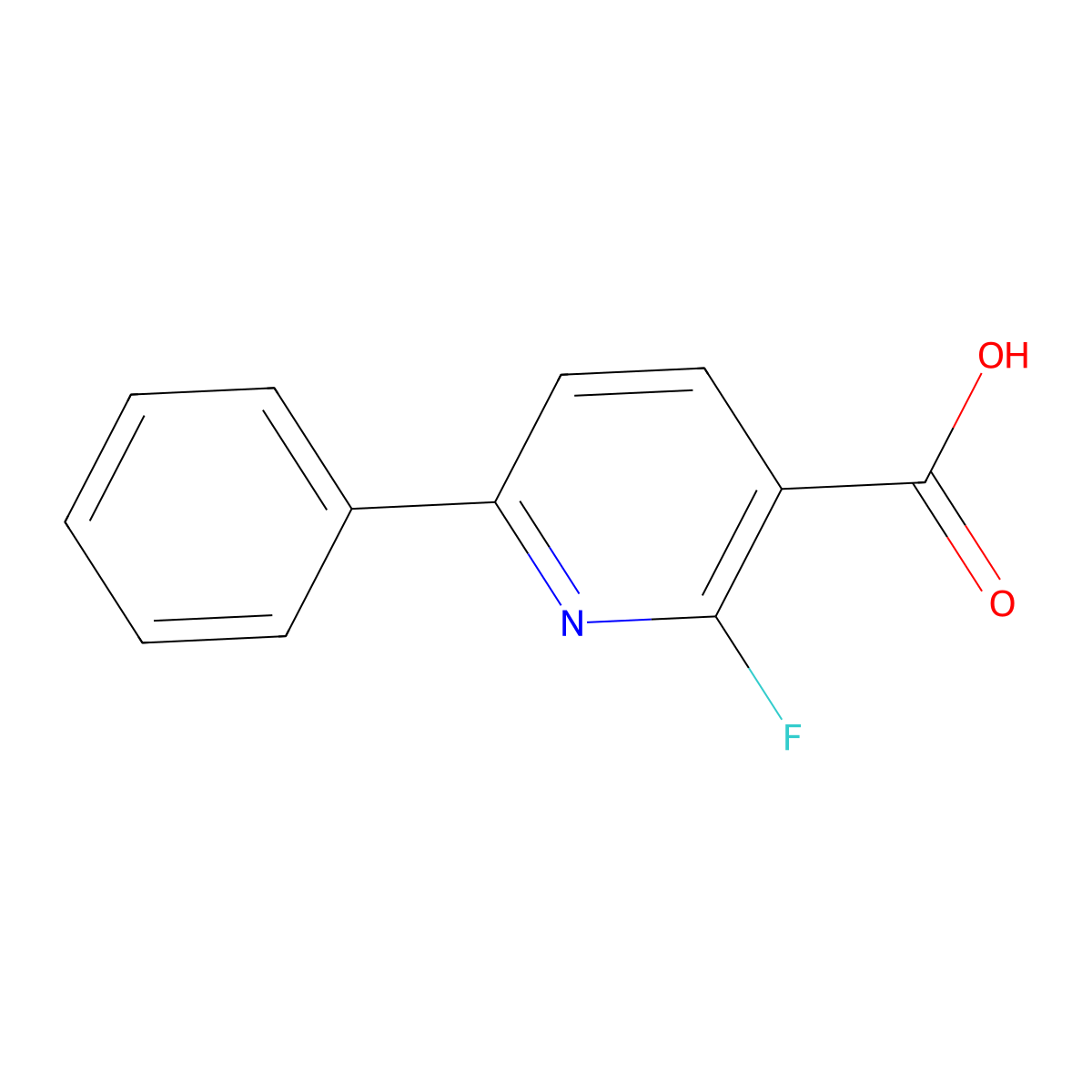 2-Fluoro-6-phenylnicotinic acid molecular structure, CAS 505083-01-2